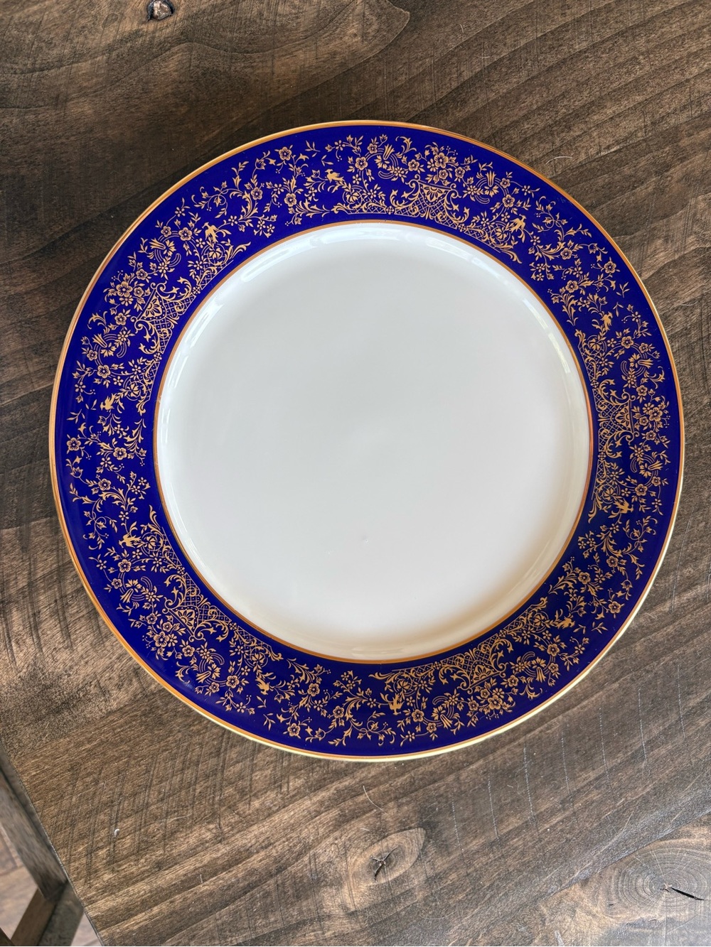 Royal Blue and Gold Porcelain Dinner Plate